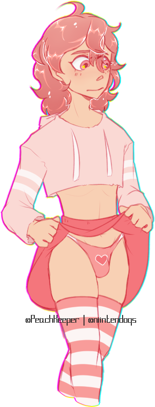 1boy femboy feminine_male lifting_skirt male_only niintendoqs otohiko_meichi pink_eyes pink_hair stockings thong yandere_simulator