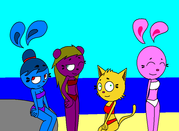 amlly_(masterpinpey) anthro beach_background cat_girl luiggikart mary_otter_(luiggikart) mary_otter_(superyinyangyogalaxy) mary_otter_(woo_foo_battlefield) masterpinpey otter otter_girl otter_humanoid rabbit_girl superyinyangyogalaxy woo_foo_battlefield yin_(yin_yang_yo!) yin_yang_yo! yin_yang_yo!_oc