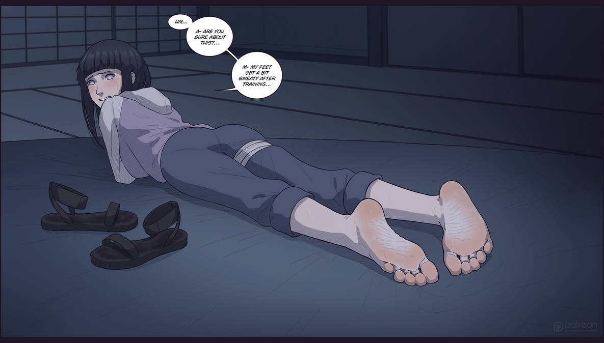 after_training ass barefoot breasts feet feet_together female female_only foot_fetish foot_focus foot_play footwear hyuuga_hinata laying_down looking_back naruto naruto_(series) naruto_shippuden smell smelly smelly_feet soles solo_female solo_focus toes wtfeather