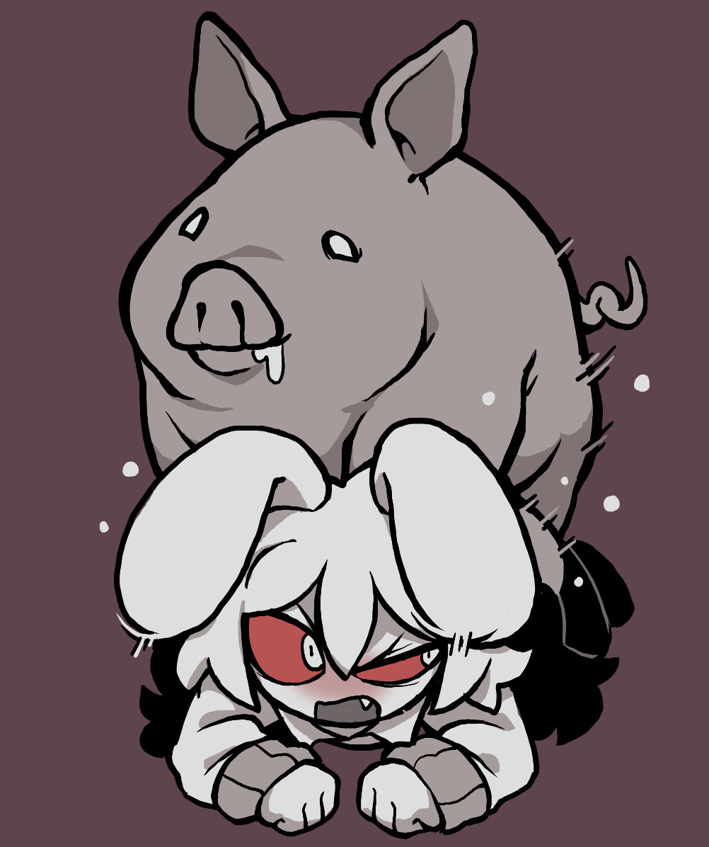 anthro bunny drooling feral_on_anthro gummuru malicious_bunny original_character pig zoophilia