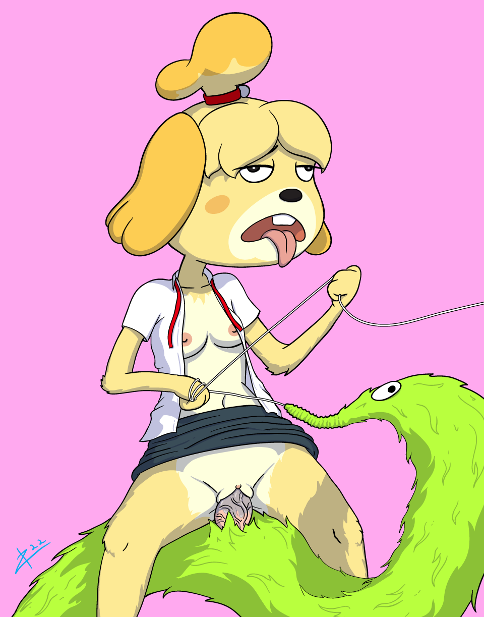 2022 ahe_gao animal_crossing anthro anthro_penetrated bottomwear canid canine canis clothed clothing digital_drawing_(artwork) digital_media_(artwork) domestic_dog duo female female_penetrated feral feral_penetrating fur green_body green_fur hi_res isabelle_(animal_crossing) looking_pleasured male male/female mammal nintendo nipples open_clothing open_shirt open_topwear penetration pink_background pink_nipples raised_bottomwear raised_clothing raised_skirt sex shih_tzu shirt signature simple_background skirt squirmle standing standing_sex topwear toy_dog untied_necktie vaginal_penetration vaginal_penetration video_games yellow_body yellow_fur zigmenthotep