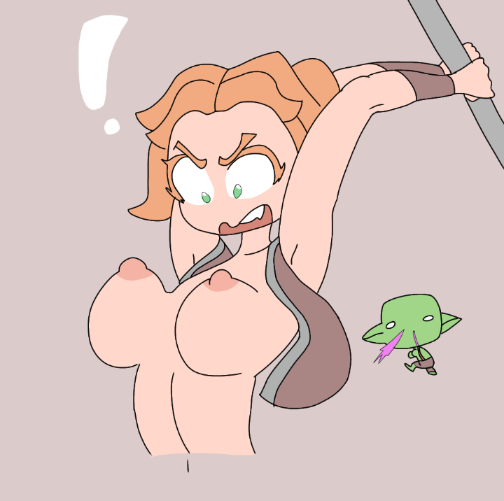 ! background_character big_breasts breasts breasts_out clash_(series) clash_of_clans clash_royale exposed_breasts goblin goblin_male looking_at_self mouth_open nose_bleed partially_clothed partially_clothed_female tagme valkiria valkyrie valkyrie_(clash_of_clans) wardrobe_malfunction