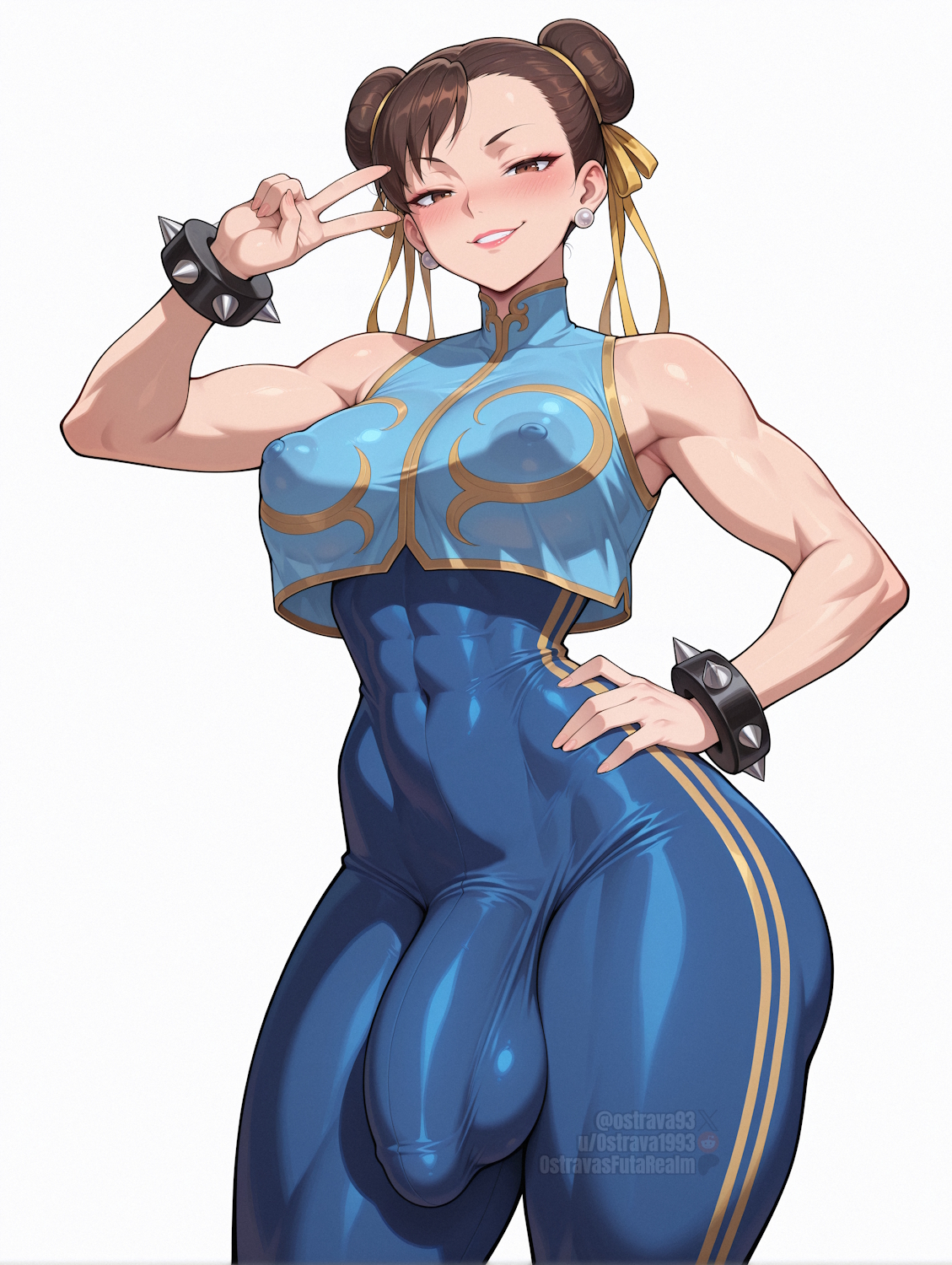 ai generated, balls, big areola, big balls, big breasts, big cock, big penis, big testicles, breasts, breasts out, bulge, bulge through clothing, bulge under clothes, chun-li, chun-li (cosplay), chun-li (street fighter 6), cock, dickgirl, dickgirl only, futa only, futadom, futanari, gigantic breasts, gigantic cock, gigantic penis, gigantic tits, huge balls, huge cock, huge testicles, large balls, large breasts, large cock, large penis, large testicles, large tits, ostrava93, ostravasfutarealm, penis, precum, precum bubble, precum drip, precum on penis, precum string, precum trail, puffy nipples, street fighter, testicles, thick, thick hips, thick legs, thick thighs, tits out, trans woman, transgender, veiny, veiny penis, wide hips, wide thighs