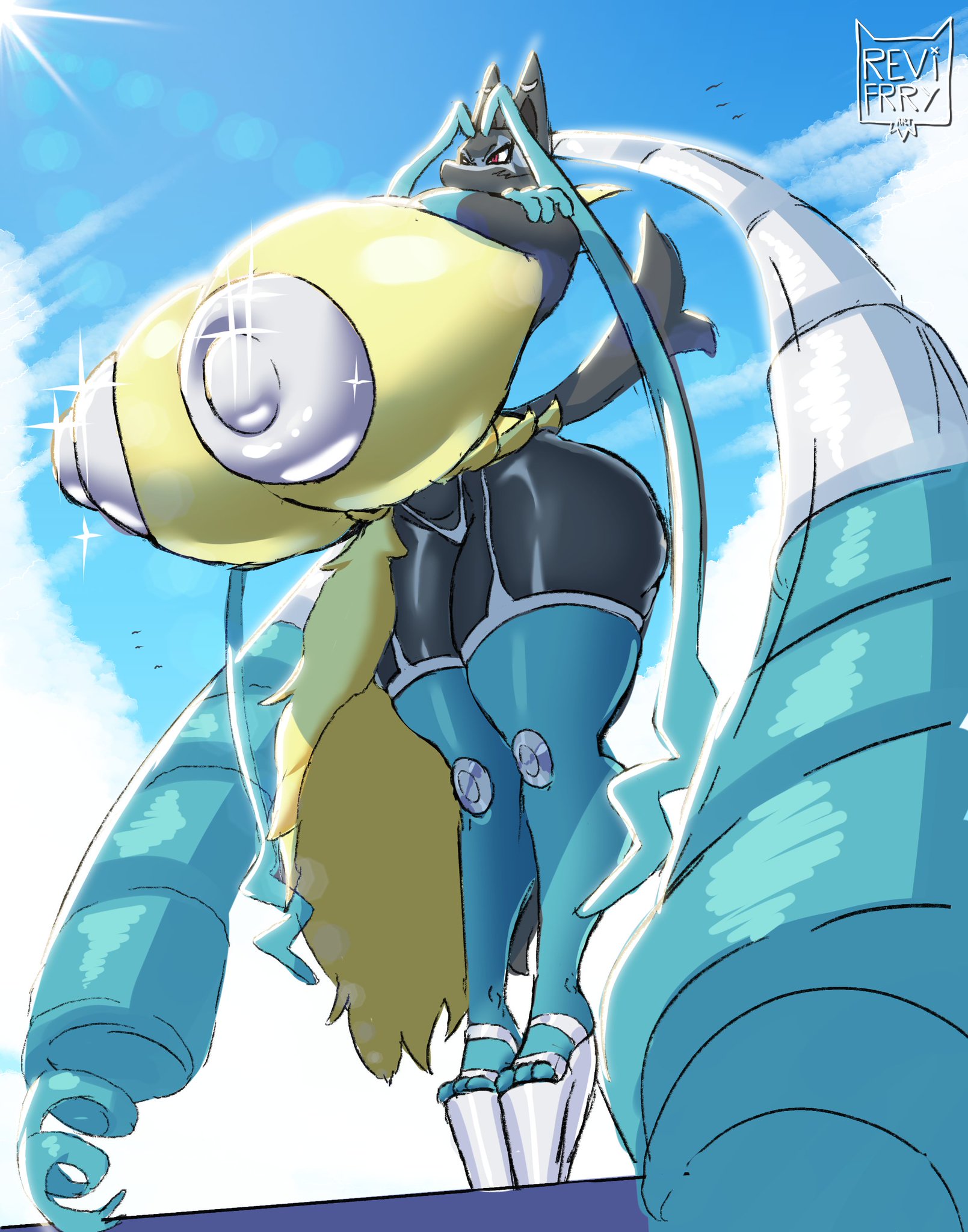 angry, angry expression, angry face, anthro, anthro female, anthrofied, areola, areolae, arms crossed, ass, big areola, big areolae, big ass, big breasts, big butt, big heels, big nipples, bimbo, bimbo anthro, bimbo female, breast press, breasts, breasts bigger than head, breasts out, curvaceous, curvy, curvy body, curvy figure, curvy hips, digital drawing (artwork), digital media (artwork), female, female anthro, female focus, female only, game freak, heels, huge areola, huge areolae, huge ass, huge breasts, huge butt, huge nipples, large breasts, large tits, lucario, lucario (female), massive breasts, massive nipples, massive tits, massive titties, mega evolution, mega lucario, mega lucario z, nintendo, nipples, nipples bigger than head, nude female, panties, pasties, pasties only, pokemon, pokemon (species), pokemon dppt, pokemon legends: z-a, red eyes, revifrry, semi nude, tagme, tagme (artist), thick ass, thick hips, tits bigger than head, viewed from below, voluptuous, voluptuous female