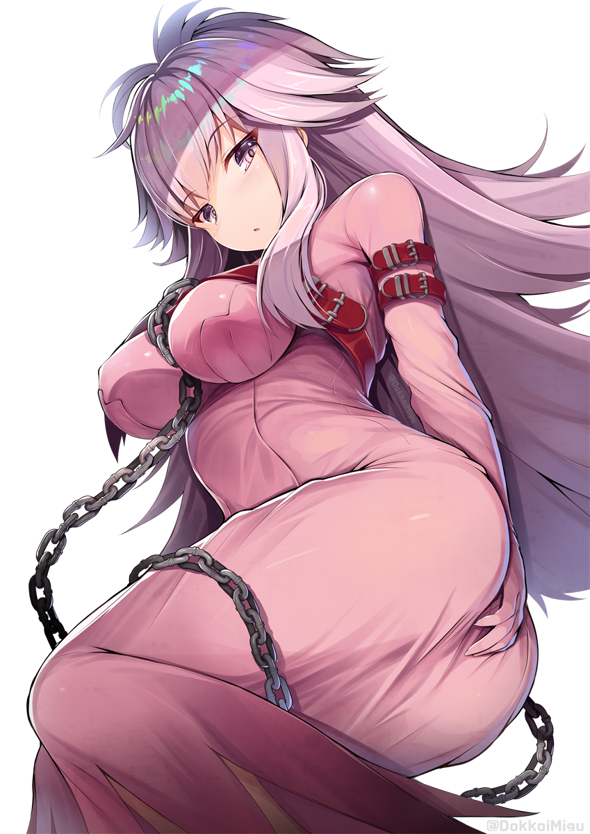 chains code_geass code_geass:_genesic_re;code gigi_(code_geass) lavender_hair migumigu tagme tight_dress