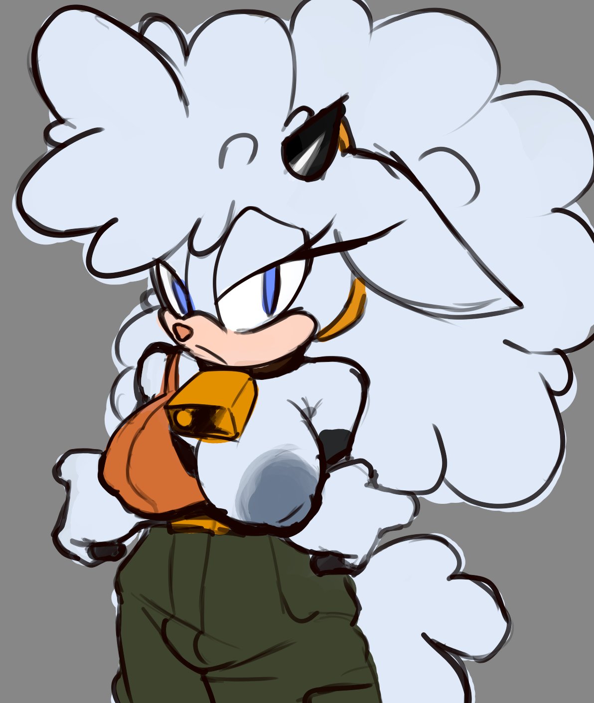 1girls, anthro, anthro female, areolae, big breasts, blue eyes, breast slip, breasts, clothed, clothed female, clothing, female, female focus, female only, fur, furry female, horn, idw publishing, lanolin the sheep, large breasts, nipples, one breast out, one breast out of clothes, one breast visible, pants, sega, sheep, sheep girl, shirt, smokeyliq, solo, solo female, solo focus, sonic (series), sonic the hedgehog (comics), sonic the hedgehog (idw), sonic the hedgehog (series), white body, white fur, white hair, wool (fur)
