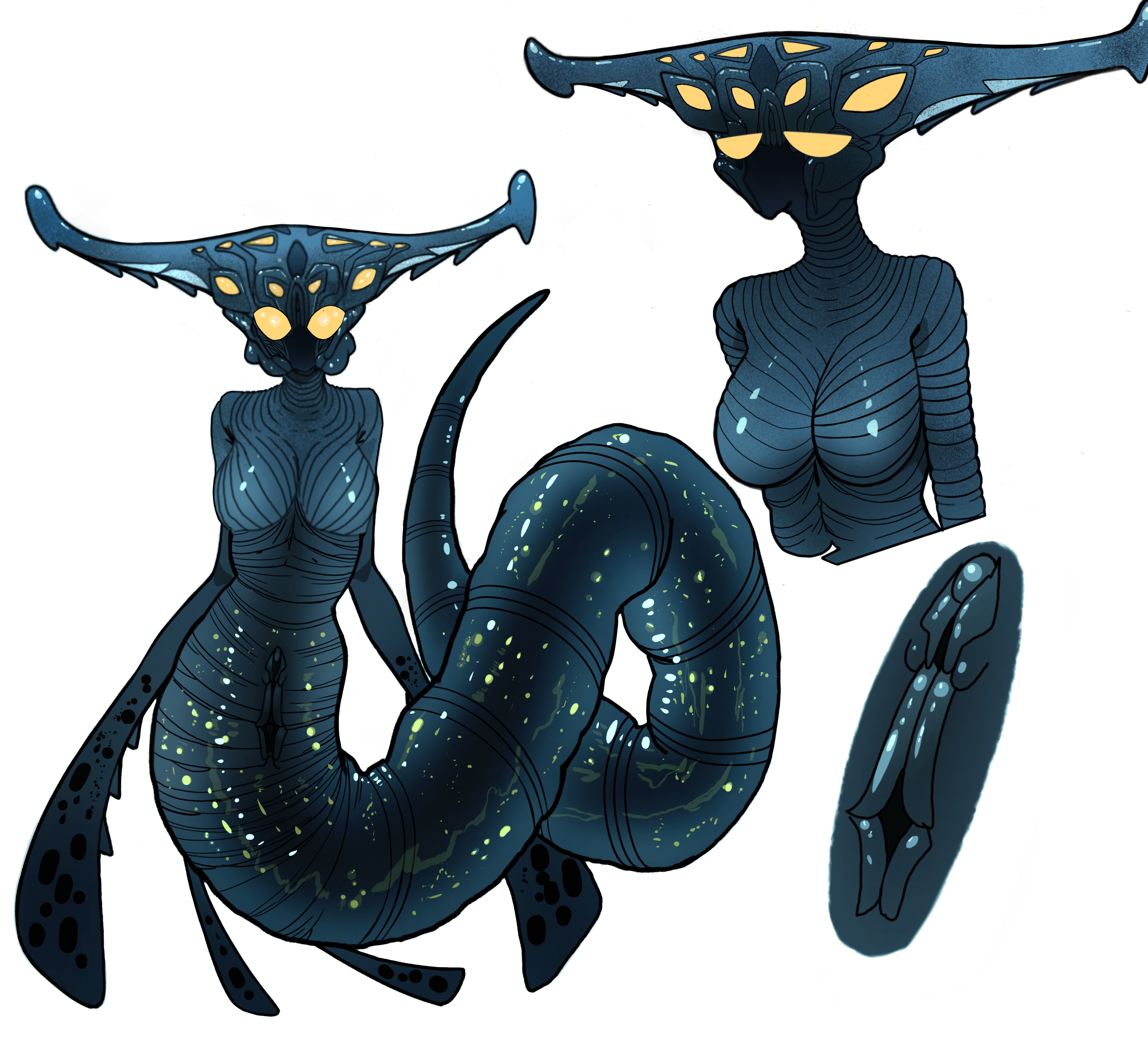 female, female focus, female only, game, ghost leviathan, monster, monster girl, sea, subnautica, vagina