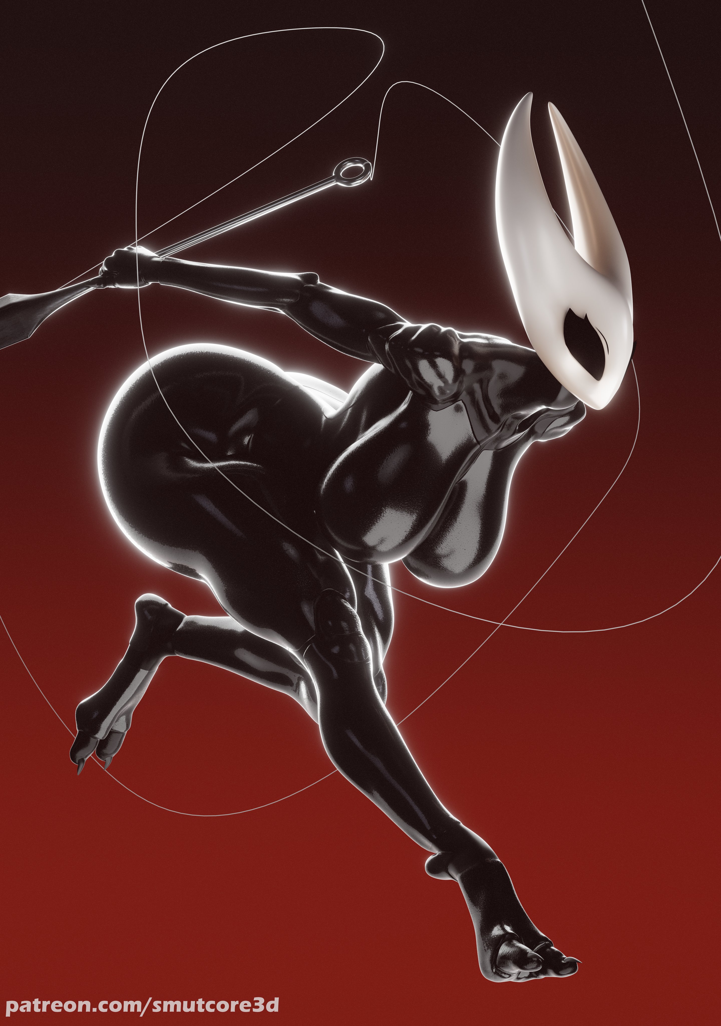 1girls, 2025, 3d, anthro, arachnid, arthropod, artist name, ass, big ass, big breasts, black body, black eyes, breasts, breasts out, child bearing hips, curvaceous, curvy, curvy female, curvy figure, female, female anthro, female only, hollow knight, hollow knight: silksong, hornet (hollow knight), hourglass figure, insect girl, insects, monster, monster girl, non-human, non-mammal breasts, patreon username, running, smutcore3d, solo, standing, thick thighs, thighs, video games, voluptuous, voluptuous female, wide hips