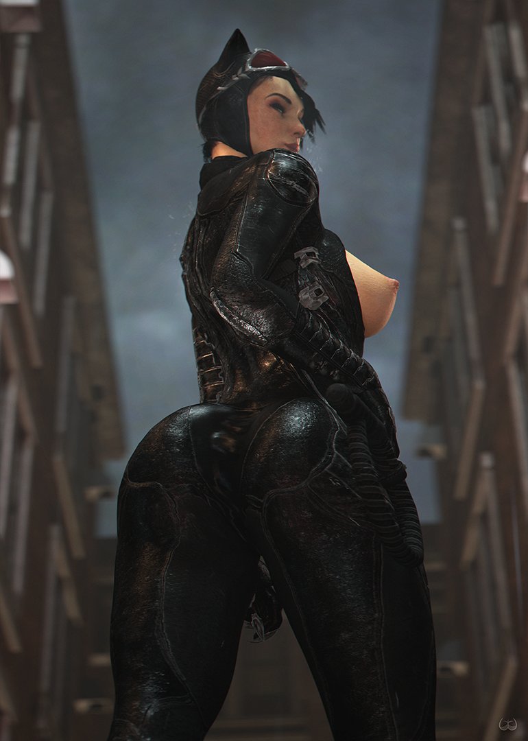 3d ass ass_focus batman:_arkham_knight batman_(series) big_ass big_breasts bodysuit breasts busty catwoman catwoman_(arkham) catwoman_(arkham_knight) dc dc_comics female female_focus female_only hourglass_figure selina_kyle solo tagme wide_hips wildynsfw