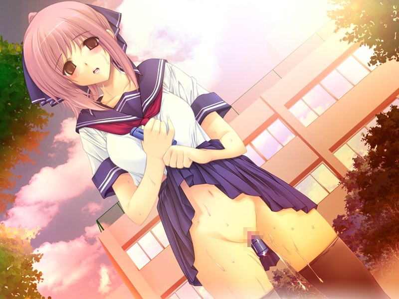 blush censored clothed_masturbation clothing dildo empty_eyes exhibitionism game_cg iizuki_tasuku kirihara_mana masturbation no_panties pink_hair public_nudity public_vibrator pussy pussy_juice school_uniform serafuku skirt skirt_lift solo stockings temptation temptation_h thighhighs vibrator zettai_ryouiki