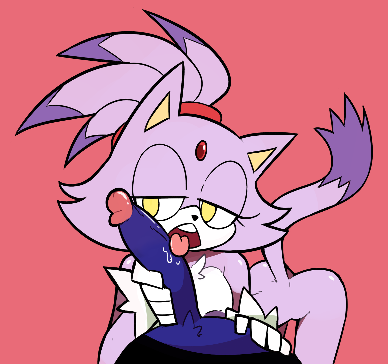 anthro, areolae, ass, big penis, black fur, blaze the cat, blue fur, breasts, dipstick tail, duo, eyelashes, faceless male, feline, fellatio, female, forehead jewel, furry, gloves, hedgehog, interspecies, long penis, male, male pov, mammal, miscon, naked, nude, open mouth, oral, penis, penis grab, penis lick, pink fur, ponytail, pov, purple fur, sega, solo focus, sonic (series), sonic the hedgehog, sonic the hedgehog (series), straight, tail, tongue, tongue out, yellow eyes