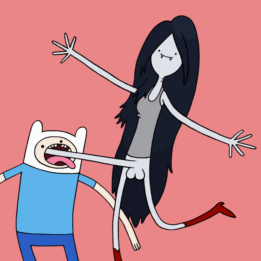 1boy 1futa adventure_time balls bite_marks bottomless breasts erection fangs finn_the_human full_circle futa_on_male futanari goth hyper hyper_penis intersex male marceline on_model penis small_breasts vampire what