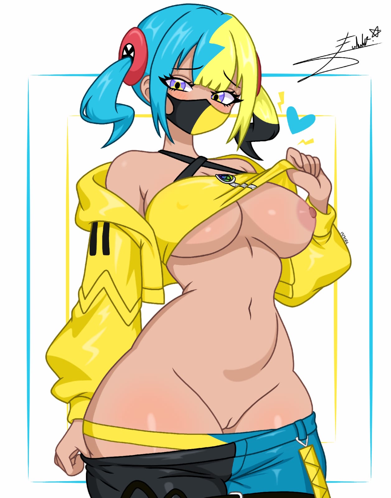 canari_(pokemon) canary_(pokemon) fanart large_breasts nsfw pokegirl pokemon pokemon_legends:_z-a pokemon_za tagme