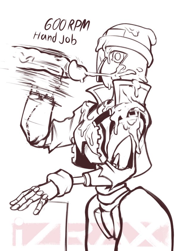 1boy 1girls 2019 cum cum_on_face fast_handjob female fortnite gynoid handjob izra monochrome rebel_(fortnite) robot robot_girl sketch thick_thighs