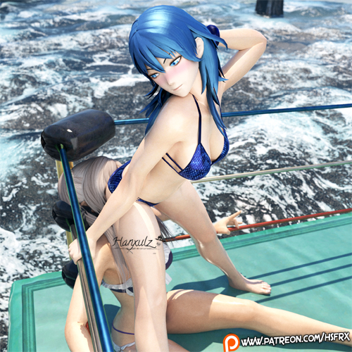 3d alternate_costume bikini black_bikini black_swimsuit blue_bikini blue_eyes blue_hair blue_swimsuit byleth_(fire_emblem) byleth_(fire_emblem)_(female) defeated face_in_ass facesitting female female_only fire_emblem fire_emblem:_three_houses fire_emblem_awakening hsfrx light-skinned_female light_skin nintendo robin_(fire_emblem) robin_(fire_emblem)_(female) swimsuit yuri