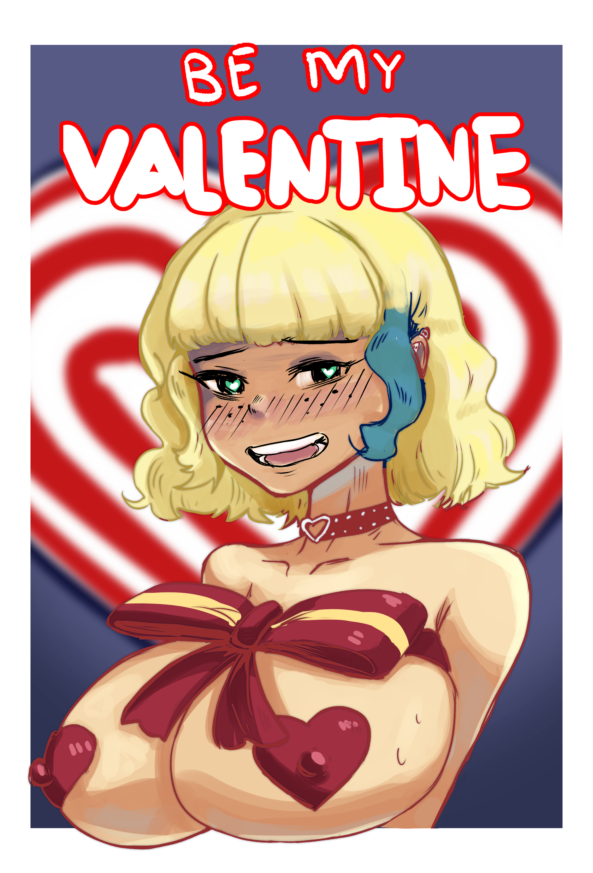 1girls, blonde hair, blush, breasts, disney, disney channel, disney xd, ecchipoo, female, female focus, female only, freckles, heart-shaped pupils, horny, huge breasts, human, jackie lynn thomas, star vs the forces of evil, streaked hair, tan-skinned female, valentine's day, white female