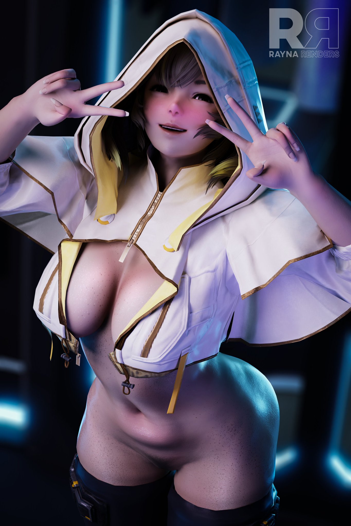 1girls, 3d, breasts, brown hair, female, female pubic hair, final fantasy, final fantasy xiv, large breasts, light skin, light-skinned female, queen sphene, solo, solo female, sphene, tagme, tagme (artist), thick thighs, wide hips