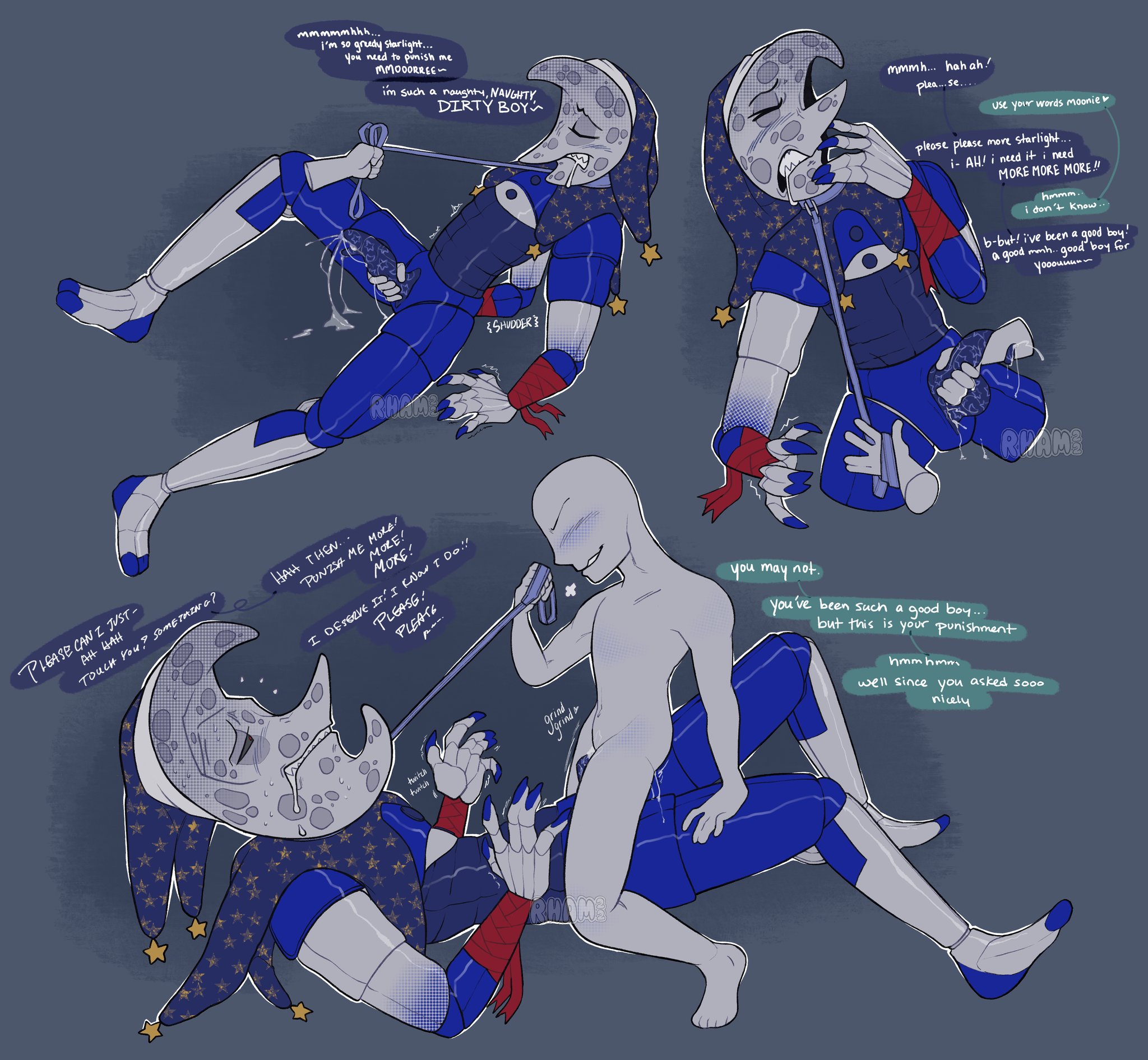 diphallia, diphallism, five nights at freddy's, five nights at freddy's: security breach, male, male focus, male only, moondrop, multi genitalia, multi penis, penis, rhamsworkplace, teasing, tentacle penis, y/n