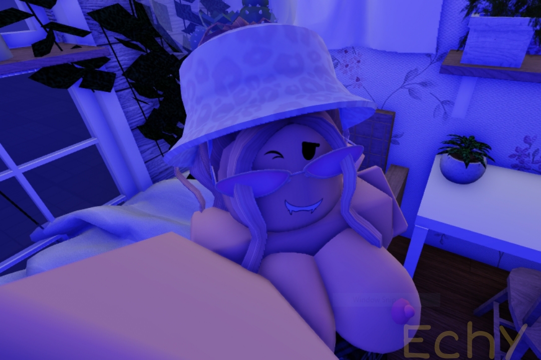 1girls, 3d, artist name, biting lip, breasts, echy, female, nude, nude female, roblox, roblox avatar, robloxian, self upload, selfie, source request, tagme, winking, winking at viewer