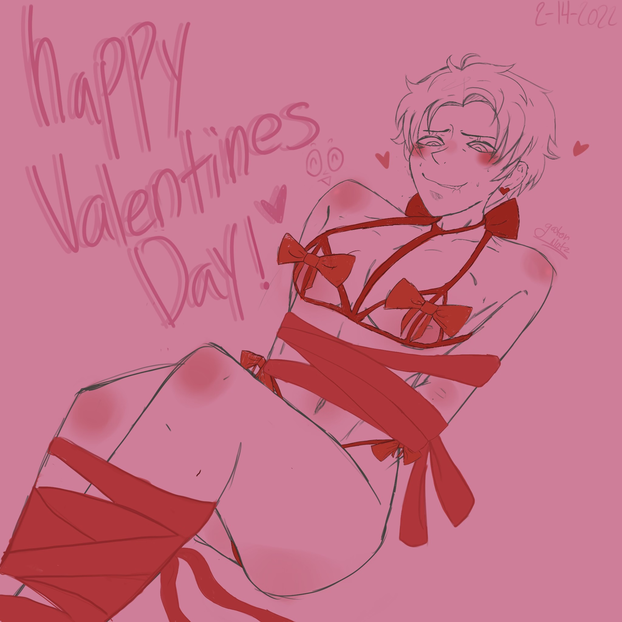 bows, five nights at freddy's, five nights at freddy's: sister location, fnaf, lingerie, male, male only, michael afton, ribbons, solo, tied up, valentine's day