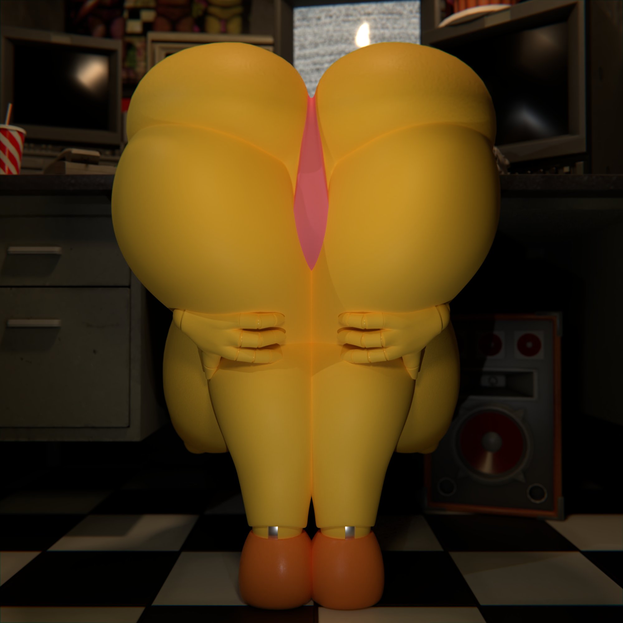 3d, 3d (artwork), ass, big ass, big breasts, big butt, bottom heavy, bottomless, breasts, bubble ass, bubble butt, erect nipples, fat ass, fat butt, female, female only, feversfm, five nights at freddy's, five nights at freddy's 2, huge ass, huge breasts, huge butt, large ass, large breasts, large butt, meme, nipples, praise da booty (meme), robot, robot girl, solo, thick ass, thick legs, thick thighs, top heavy, topwear, toy chica (fnaf), wide hips