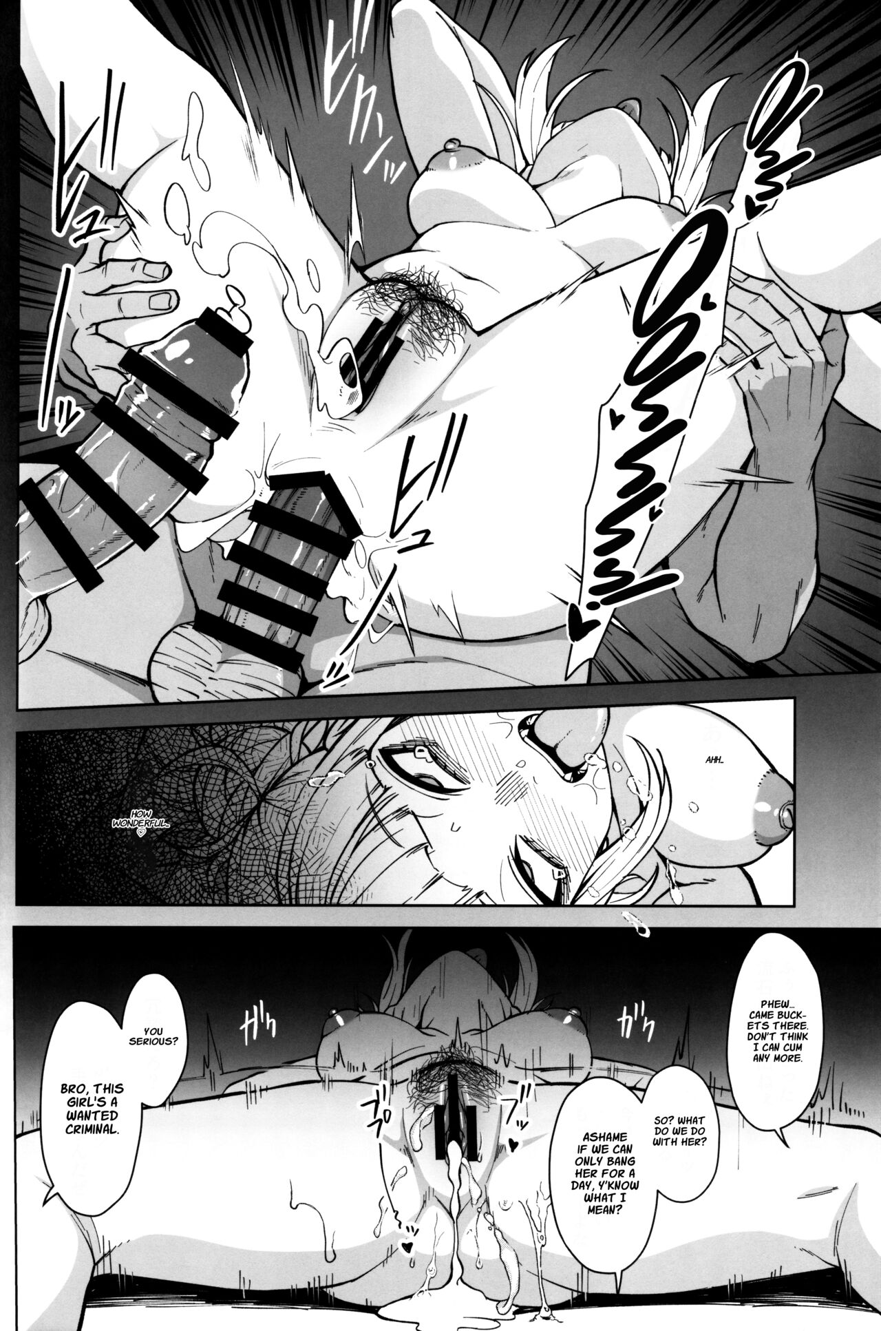 1girls, 2boys, after double penetration, after rape, after sex, after vaginal, ahe gao, anal, anal sex, big penis, black and white, breasts, censor bar, censored, comic, cum, cum in pussy, doujinshi, english text, female, group, group sex, himiko toga, kobaji, male, medium breasts, mmf threesome, my hero academia, nipples, penis, pubic hair, pussy, rape, speech bubble, spread legs, threesome, tongue, tongue out