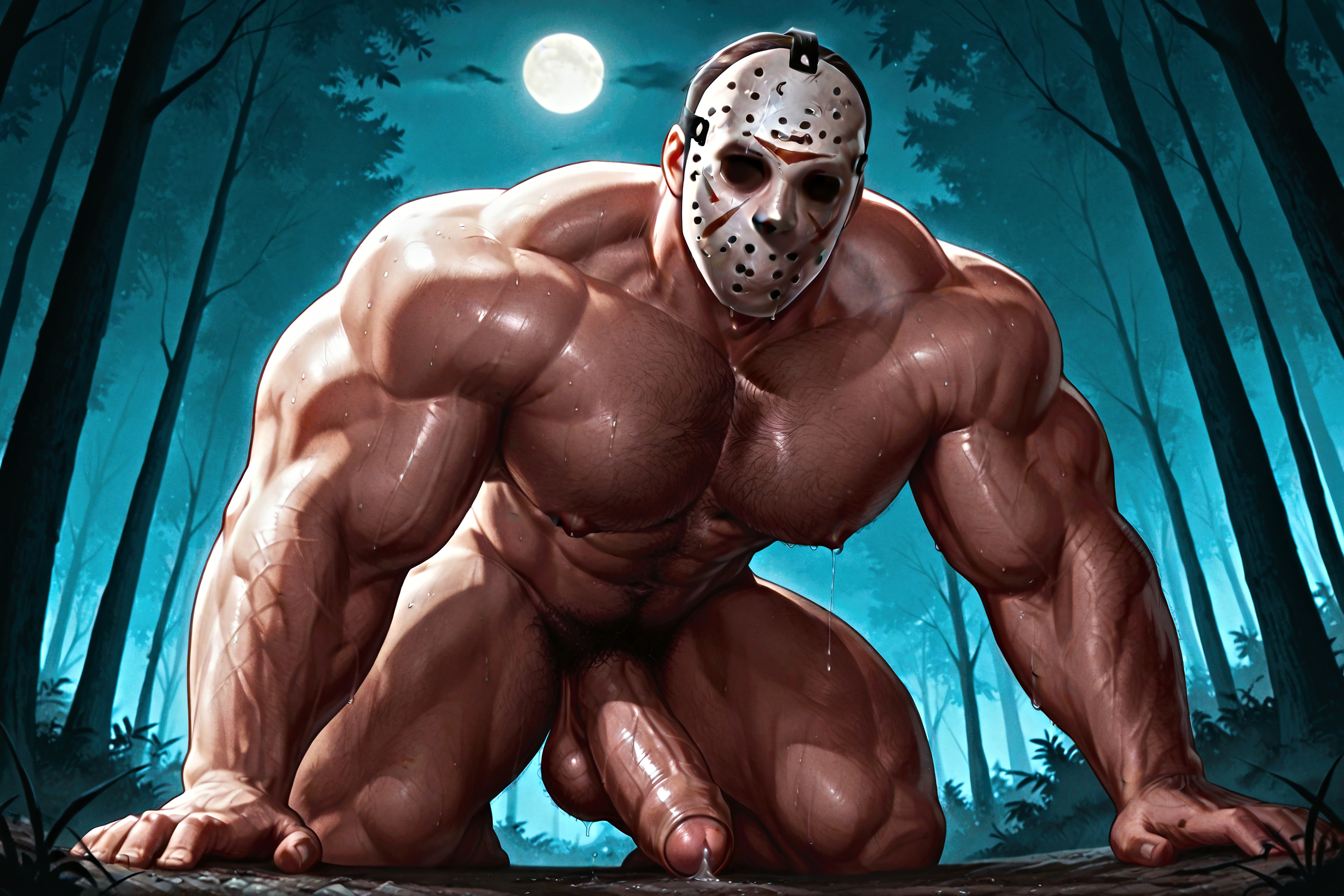 ai generated, bara, beach, big ass, big butt, big muscles, big pecs, bubble ass, bubble butt, daddy, dilf, fat ass, fat butt, friday the 13th, gay, glistening, glistening body, glistening butt, glistening skin, hunk, jason voorhees, juicy ass, juicy butt, male, male only, mask, masked, masked male, moonlight, muscles, muscular, muscular arms, muscular ass, muscular back, muscular legs, muscular male, muscular thighs, naked, naked male, night, night sky, nude, nude male, plump ass, plump butt, seductive body, seductive look, seductive pose, seductive smile, shiny, shiny ass, shiny body, shiny butt, shiny skin, solo male, thick ass, thick butt, thick thighs, wet, wet ass, wet body, wet skin, zodoai