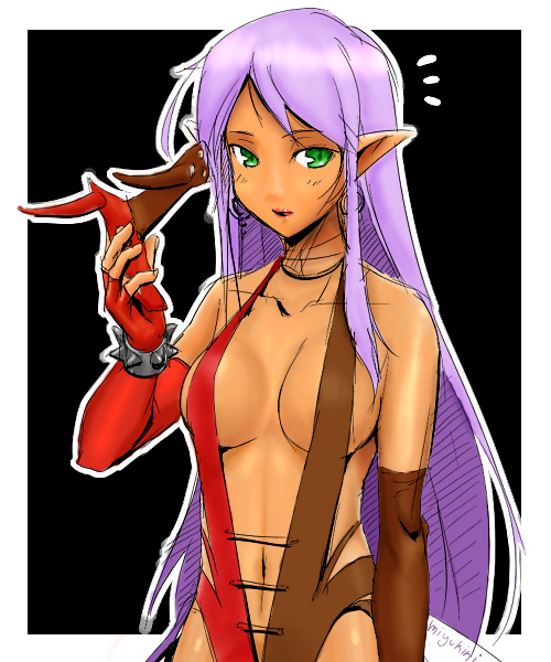 breasts clothing elf female female_only holding_object pointy_chin pointy_ears ragnarok_online solo standing tagme tan_skin zealotus