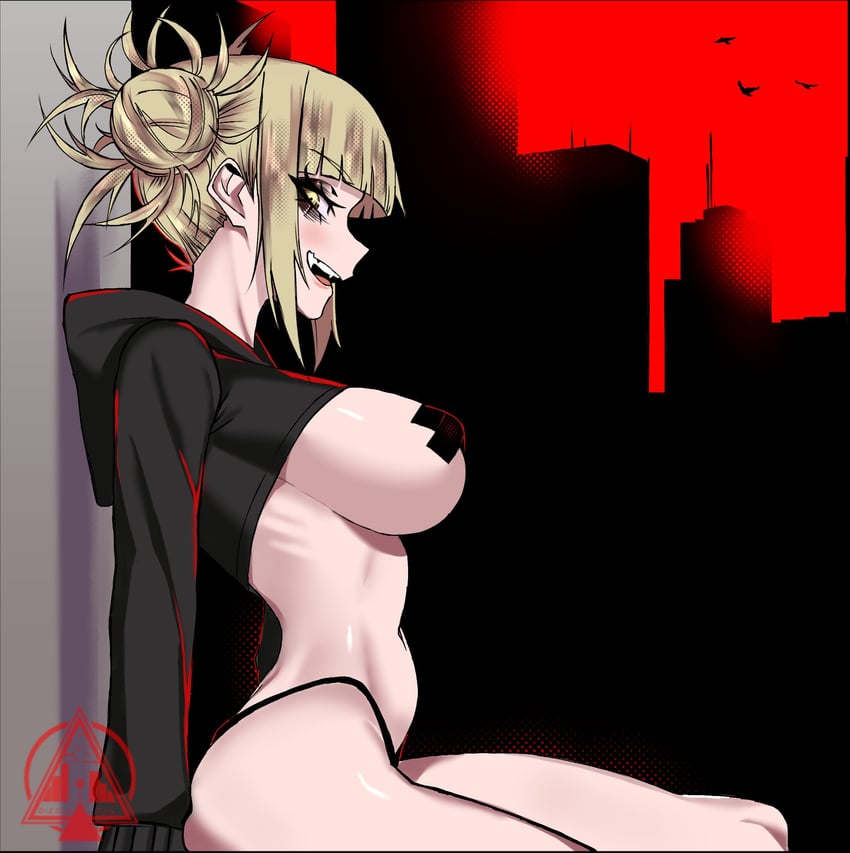 1girls, breasts, dizzle, female, himiko toga, my hero academia, nude, solo, underwear