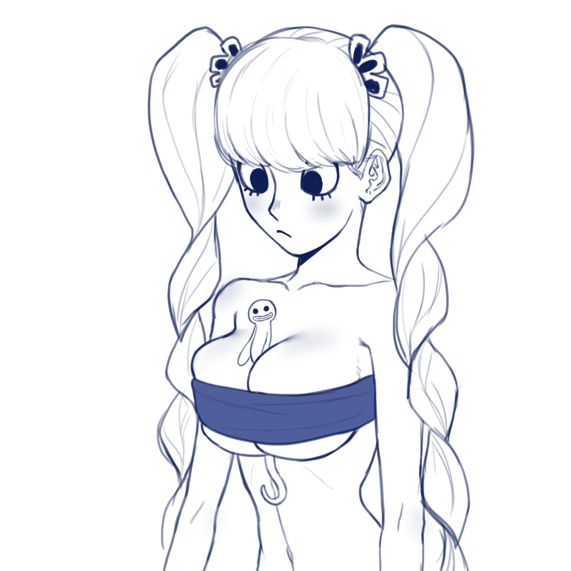 between breasts, big breasts, breasts, female, female only, ghost, jud 1105, one piece, perona, tagme, tubetop
