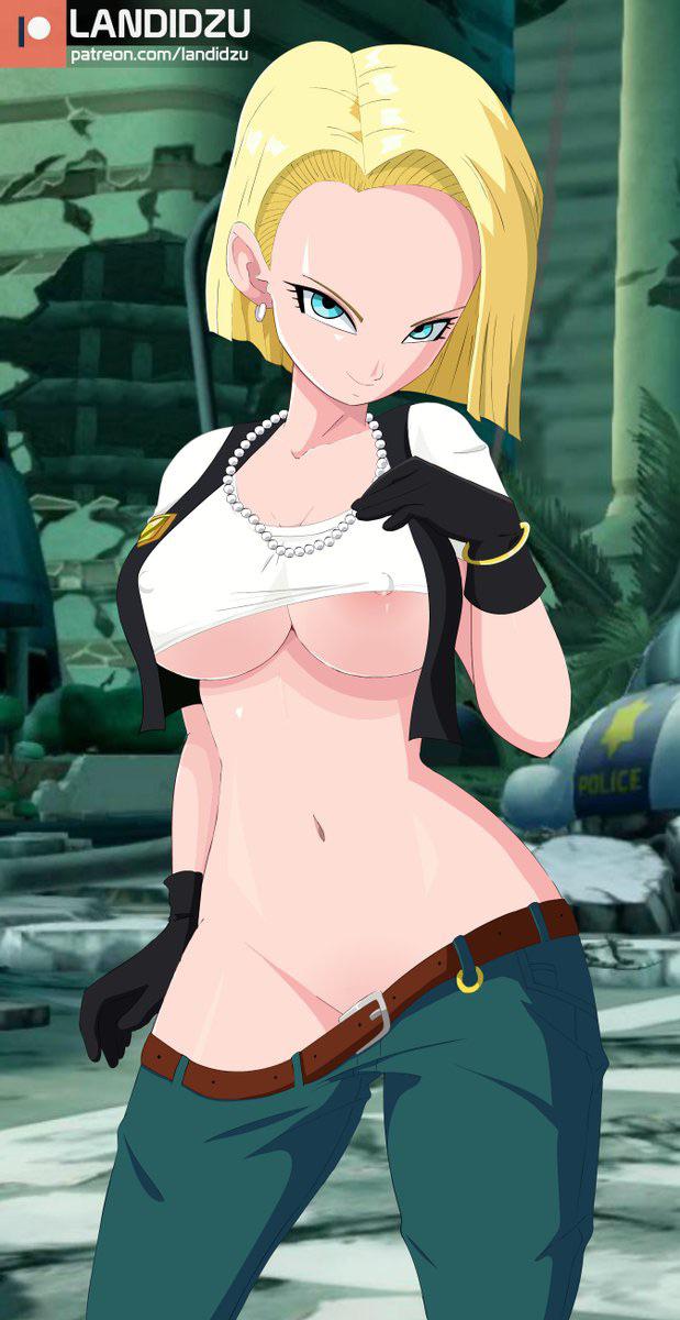 3d, android 18, breasts, curvy, dragon ball, dragon ball fighterz, dragon ball super, dragon ball z, female, landidzu, nipple slip, picture