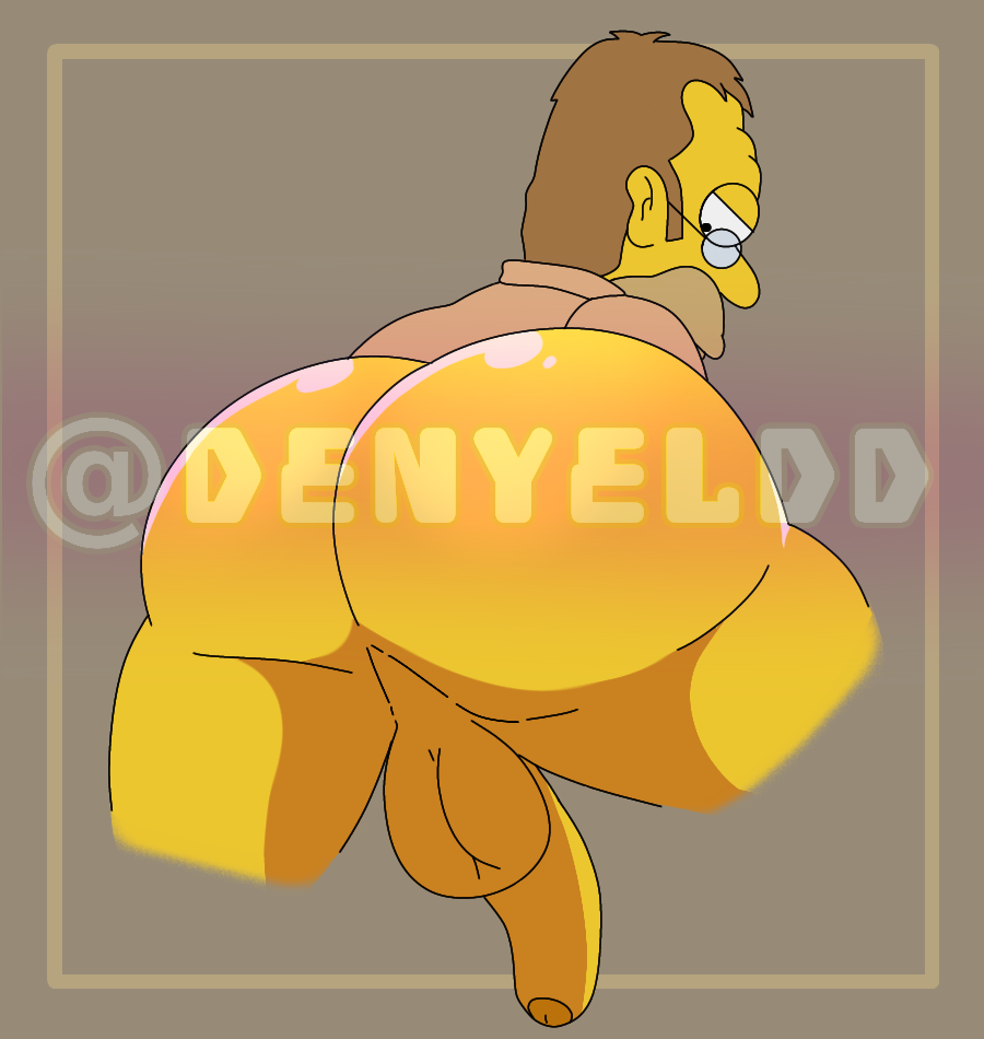 1boy abraham_simpson aged_down ass balls big_ass denyeldd distracting_watermark flaccid foreskin gay gayart looking_back male_only old_man partially_retracted_foreskin penis solo solo_male the_simpsons uncut watermark