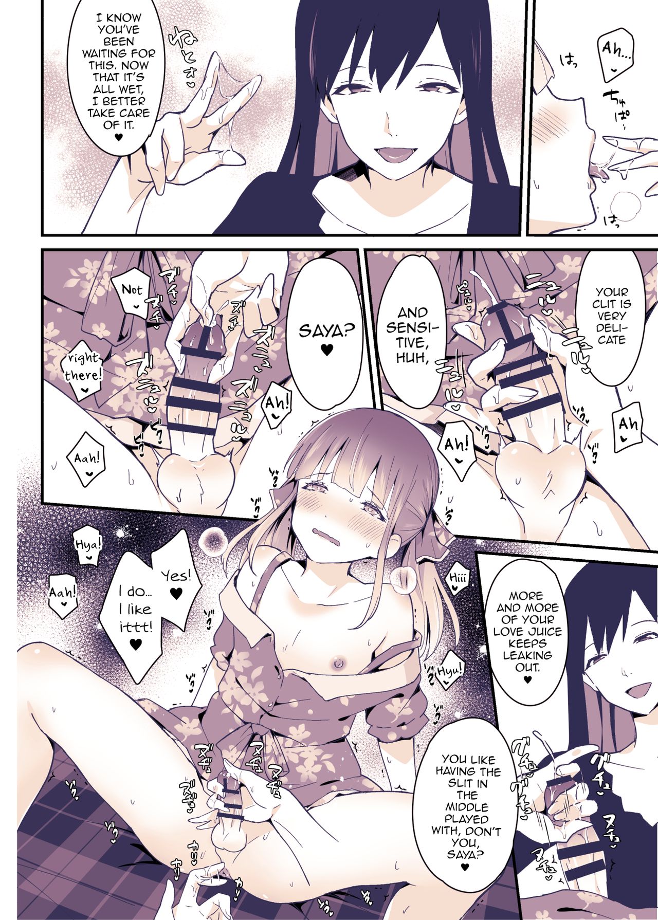 1boy, 1girls, bangs, boku wa onee-chan no imouto, brother and sister, censored, censored penis, crossdressing, doujinshi, dress, erect penis, female, femboy, fingers in ass, hair ornament, happy, incest, long hair, looking pleasured, male, nipple slip, nipples, panels, penis, precum, text bubble, trap, twintails, uratari