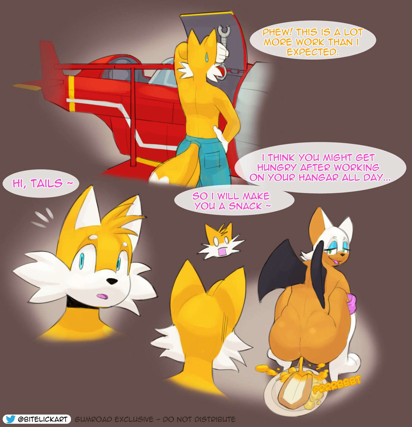 anthro bitelickart comic conditional_dnp digital_media_(artwork) fart fart_cloud fart_fetish farting_on_food feces female female_focus filth hi_res onomatopoeia rouge_the_bat scat sega simple_background sonic_(series) sonic_the_hedgehog_(series) sound_effects tails text