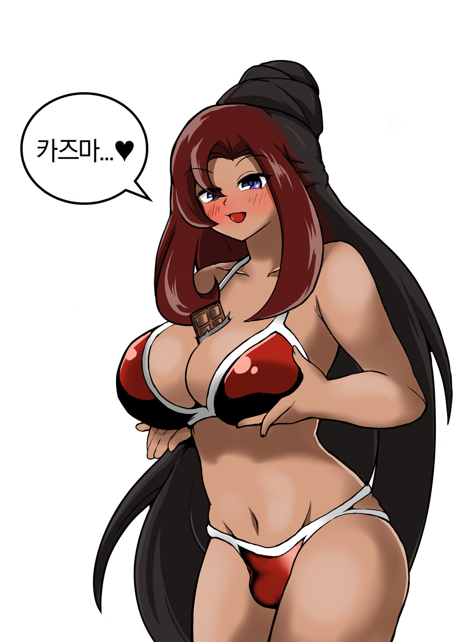 ... 1futa big_breasts black_eyebrows blush bra breasts brown_skin bulge candy chimera chocolate chocolate_bar clothed clothed_futanari clothing dark-skinned_futanari dark_hair dark_skin dialogue dickgirl flaccid futa_only futanari heart holding_object_between_breasts human implied_futanari kjy2291 kono_subarashii_sekai_ni_shukufuku_wo! korean_text large_breasts long_hair midriff mostly_nude navel open_mouth panties panty_bulge penis_under_clothes penis_under_panties purple_eyes red_bra red_panties shemale solo speech_bubble standing sylvia_(konosuba) tan_skin text tied_hair toned toned_futa tongue translated valentine's_day very_long_hair white_background