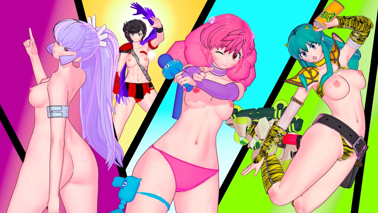 3d 4girls benten breasts female female_only horns lum oni_female oni_girl oyuki ran_(urusei_yatsura) tagme urusei_yatsura