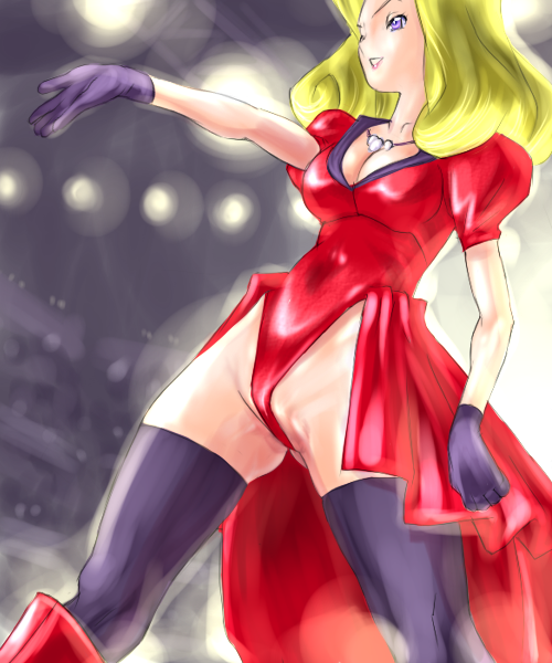 cleavage clothes color diane_(pokemon) female female_only gloves human human_only nintendo pokemon pokemon:_jirachi:_wish_maker pokemon_(movie) solo standing tagme