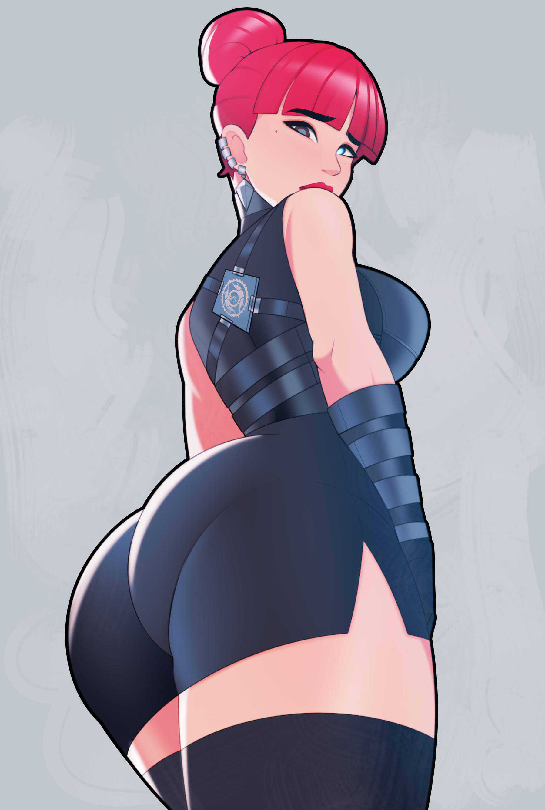 1girls, ass, ass focus, female, fortnite, kor (fortnite), postblue98