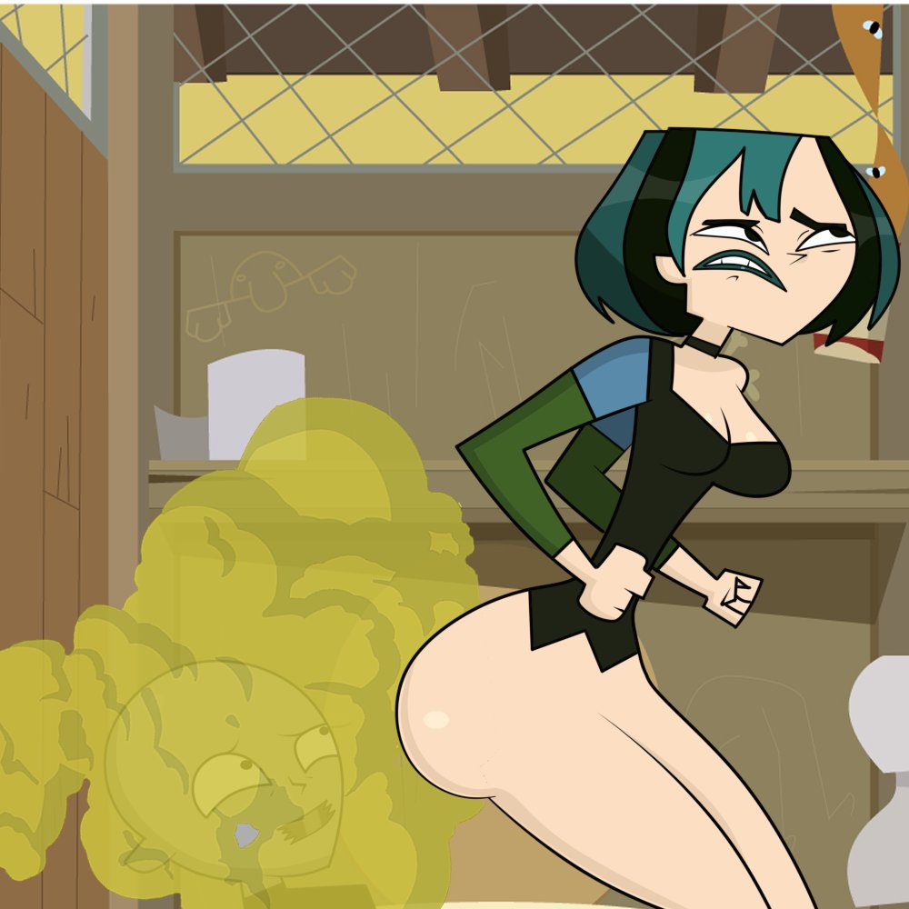 artist request, ass, ass on face, big ass, breasts, cartoon network, cleavage, fart, fart fetish, farting in face, female, fetish, green fart, gwen (tdi), total drama island