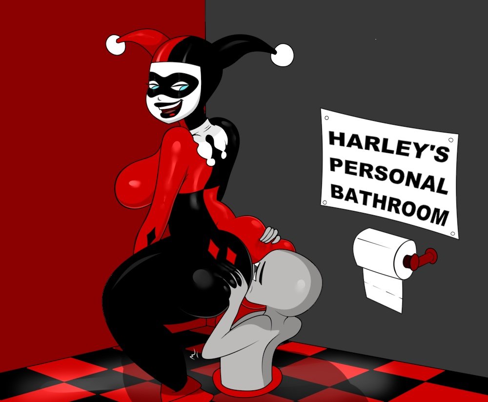 1boy 1girls ass_grab ass_in_face ass_on_face ass_smothering bathroom bathroom_stall batman:_the_animated_series batman_(series) big_ass big_breasts big_butt black_lipstick blue_eyes bodysuit bottom_heavy bubble_ass bubble_butt dc dc_comics dcau dominant dominant_female domination evil_smile face_in_ass face_on_ass facepaint facesitting fartkami femdom harley_quinn harley_quinn_(classic) huge_ass huge_breasts huge_butt huge_thighs implied_scat large_ass large_breasts lipstick looking_back painted_face public_toilet sitting sitting_on_face sitting_on_person smile smiling thick_ass thick_thighs thighs toilet toilet_paper toilet_slave toilet_use voluptuous wide_hips