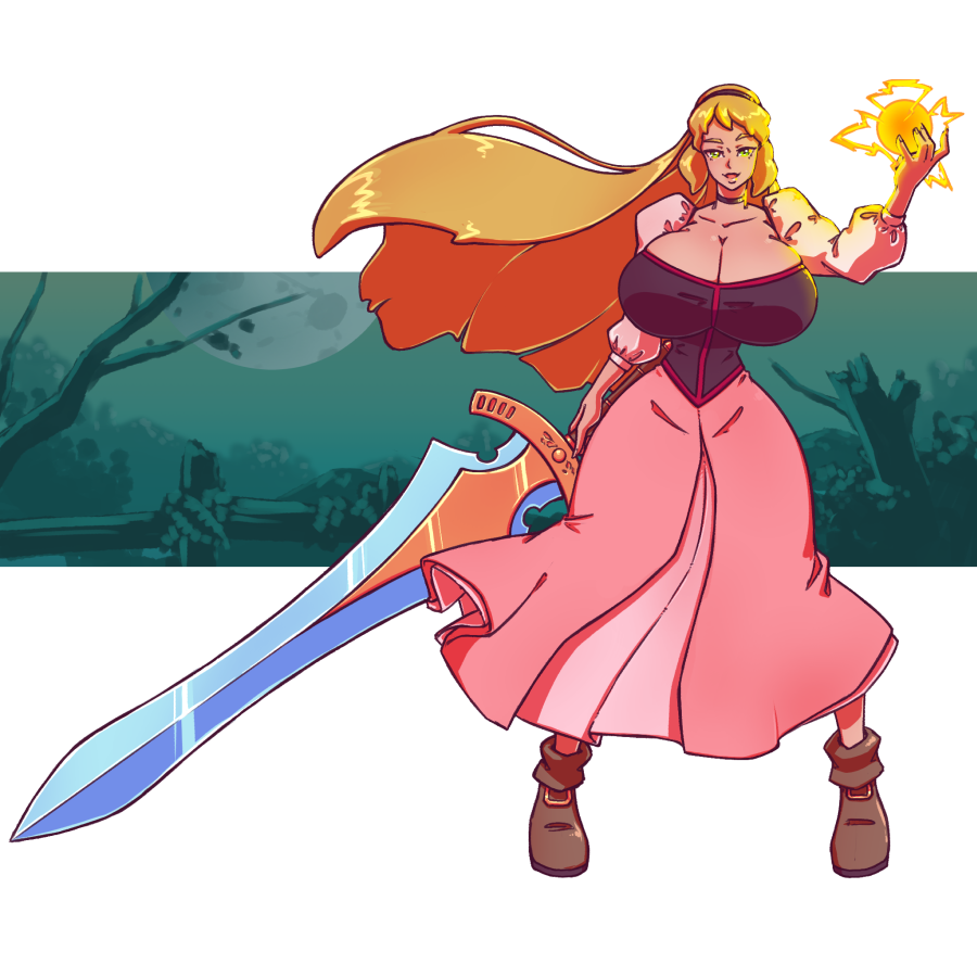 1girls 2021 alternate_breast_size amazon blonde_hair breasts breasts_bigger_than_head cleavage color disney dress female female_only huge_breasts long_hair looking_at_viewer magic n647 png princess_dress princess_eilonwy solo standing sword the_black_cauldron thin_waist transparent_background voluptuous wide_hips