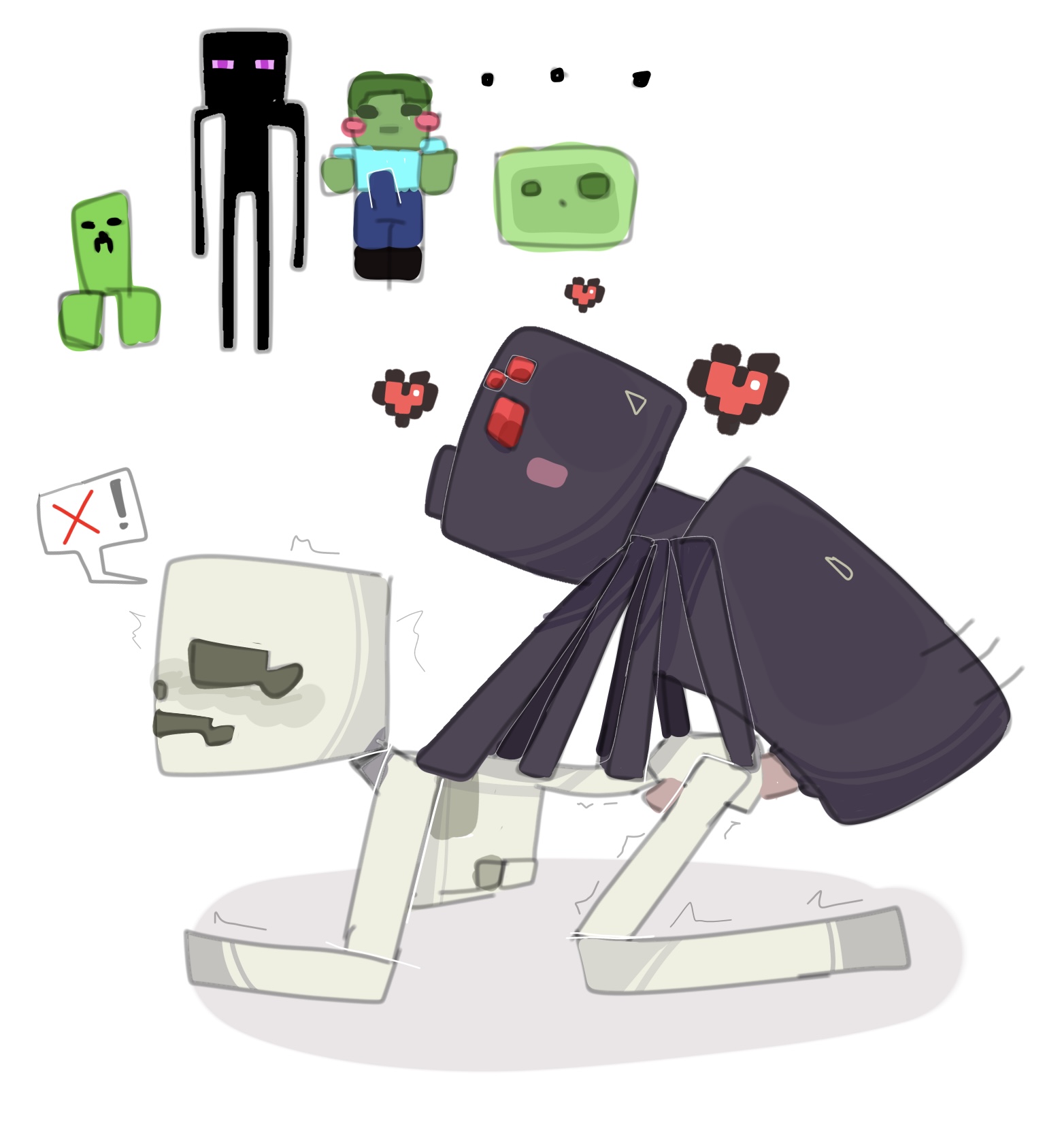 creeper (minecraft), enderman, feral, humiliated, humiliation, insect, interspecies, male, male only, microsoft, minecraft, minecraft mob, mojang, monster, monster male, non-human, rape, skeleton, skeleton (minecraft), slime (minecraft), spider, spider (minecraft), zombie, zombie (minecraft), zoophilia