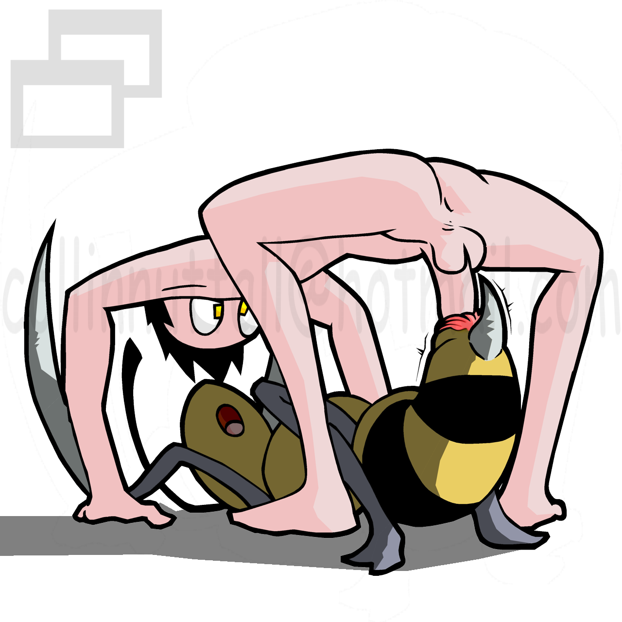 1boy, 1girls, 2d, animal genitalia, animal pussy, antennae, anthro, ass, balls, ballsack, bee, beedrill, collinnuttall, color, erection, female, feral, full color, furry, human, human on feral, humanoid penis, interspecies, male, nintendo, nude, penis, penis in vagina, pokemon, pokephilia, pussy, scrotum, sex, shaved crotch, slushy, smooth penis, stinger, straight, testicles, toony, vaginal penetration, white background, yellow eyes