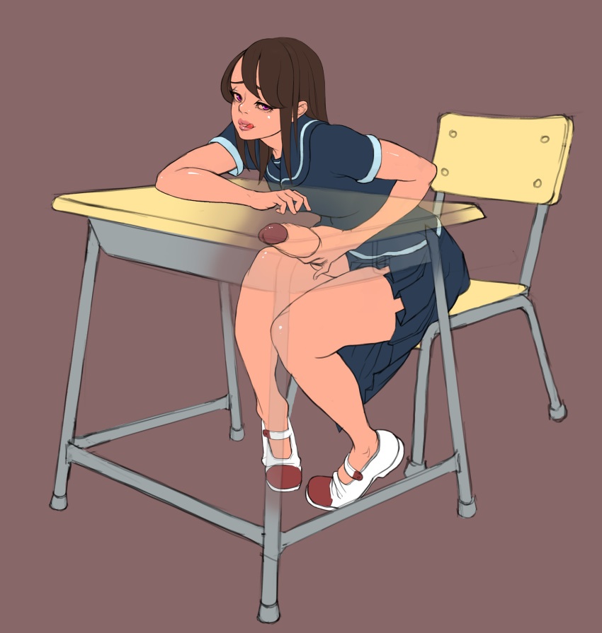artist request, breasts, dickgirl, female, futanari, intersex, penis, school uniform, schoolgirl, tagme