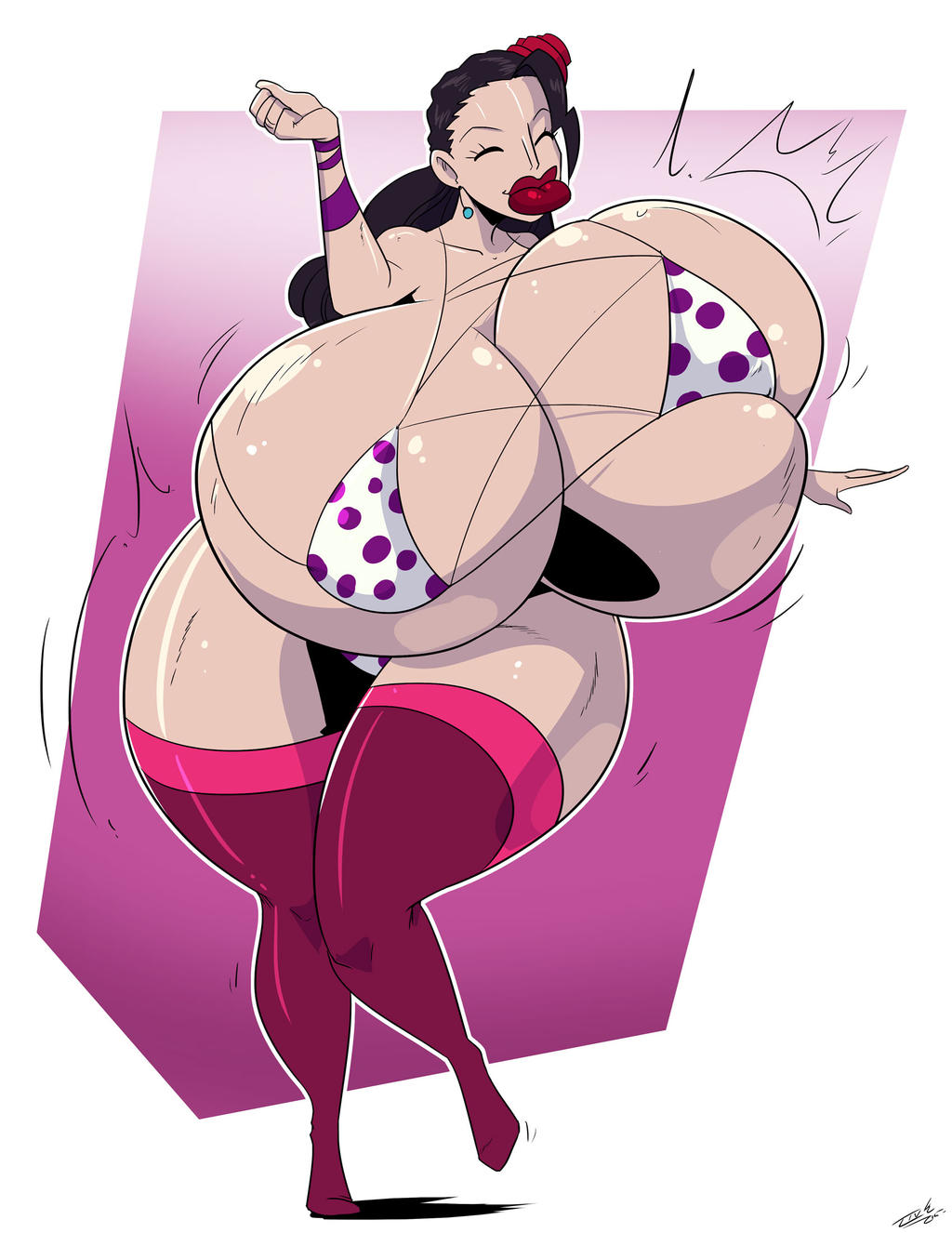 artist request, ass, ass expansion, big lips, bimbo, bimbofication, body transformation, breast expansion, breast growth, breast growth (enlargement), breasts, curvy, female, female only, figure transformation, gigantic ass, gigantic breasts, hourglass figure, huge ass, huge breasts, hyper, hyper ass, hyper bimbo, hyper breasts, hyper lips, one piece, thick lips, tight clothing, transformation, viola (one piece), voluptuous