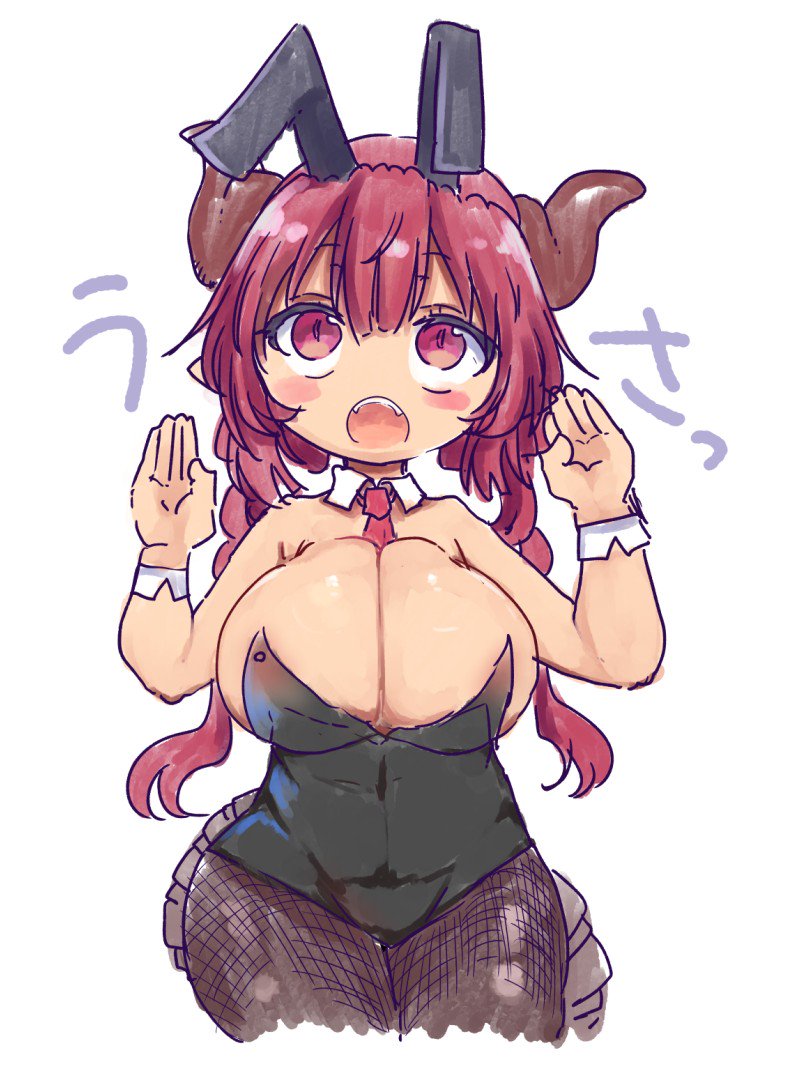 1girls, bunnysuit, cool-kyou shinja, female, female only, ilulu (dragon maid), miss kobayashi's dragon maid, solo, tagme
