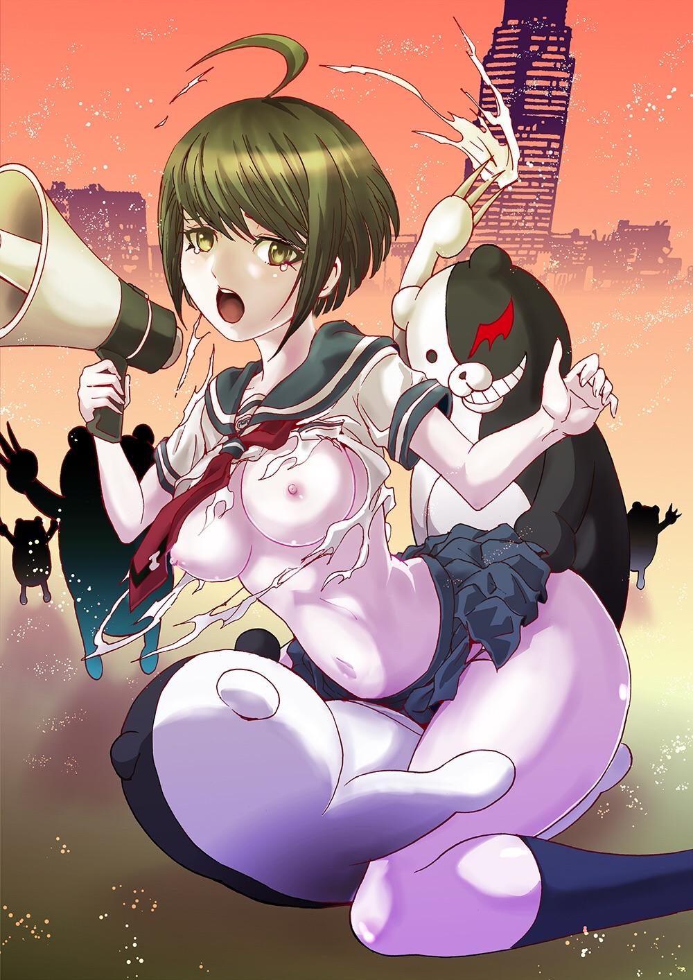 1girls ambiguous_penetration artist_request bubble_ass bubble_butt claws claws_out clothed_rape crying crying_with_eyes_open danganronpa danganronpa_ultra_despair_girls green_eyes green_hair imminent_gangbang imminent_rape megaphone monokuma naegi_komaru open_mouth rape robot robot_rape rurukichi sex shirt short_hair small_breasts smooth_skin thick_ass thick_thighs thighhighs torn_clothes torn_clothing