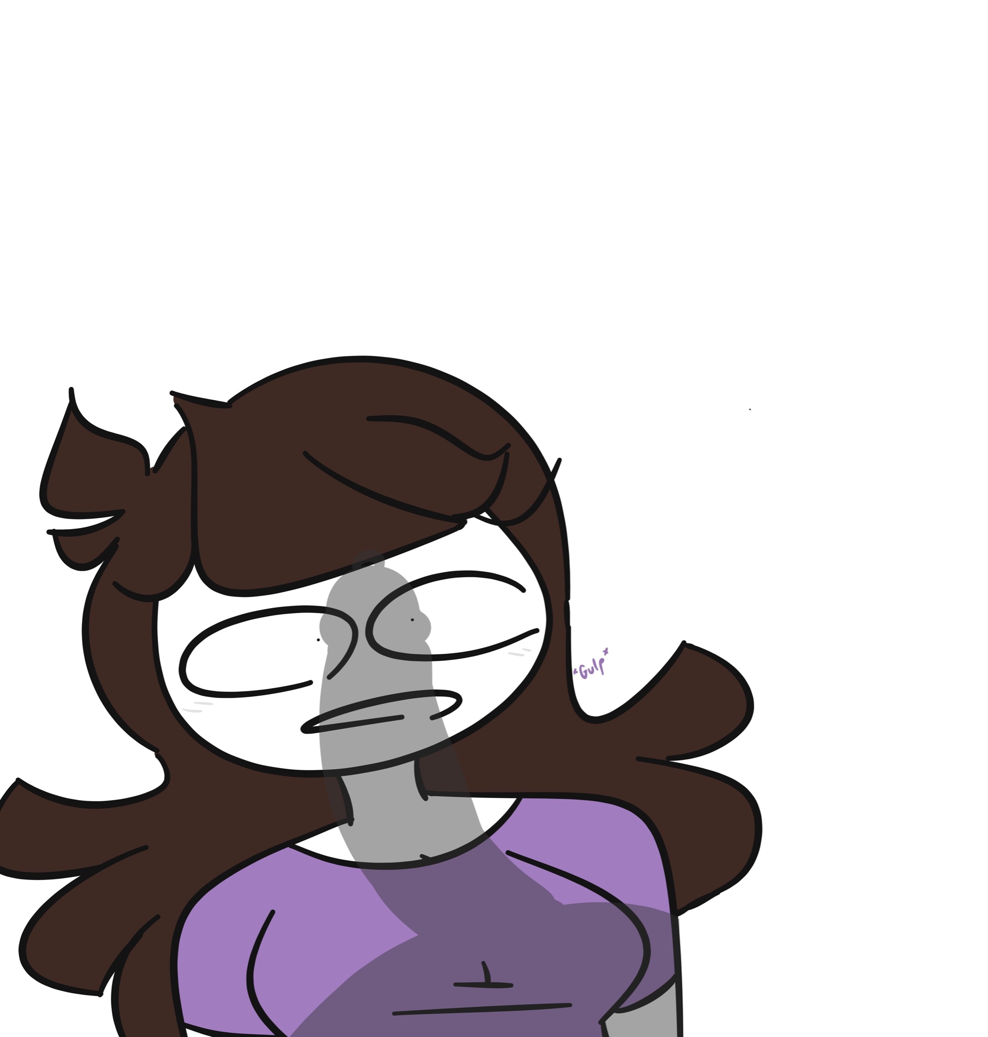 1girls, 2020, anon, female, fully clothed, funny, jaiden, jaiden animations, long penis, male, meme, penis, penis awe, penis shadow, shadow, shocked, slobbyslapper, sssir, sssir8, torso shot, white background, youtube
