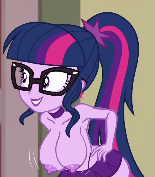 1girls accurate_art_style annon areolae big_breasts bimbo bouncing_breasts breasts choker cropped earrings edit edited_screencap equestria_girls female friendship_is_magic glasses hasbro holidays_unwrapped jiggle large_breasts lipstick meganekko microskirt miniskirt multicolored_hair my_little_pony nipples partially_clothed ponytail purple_hair sci-twi screencap screenshot screenshot_edit smile topless topless_female twilight_sparkle_(mlp) undressing