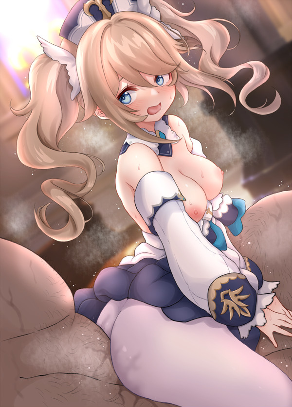 1girls, barbara (genshin impact), daram (shappydude), female, genshin impact, nun, pantyhose